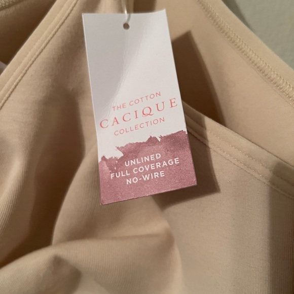 Cacique NWT Unlined Wirefree Nude full-coverage bra cotton, size 44c - Picture 8 of 9